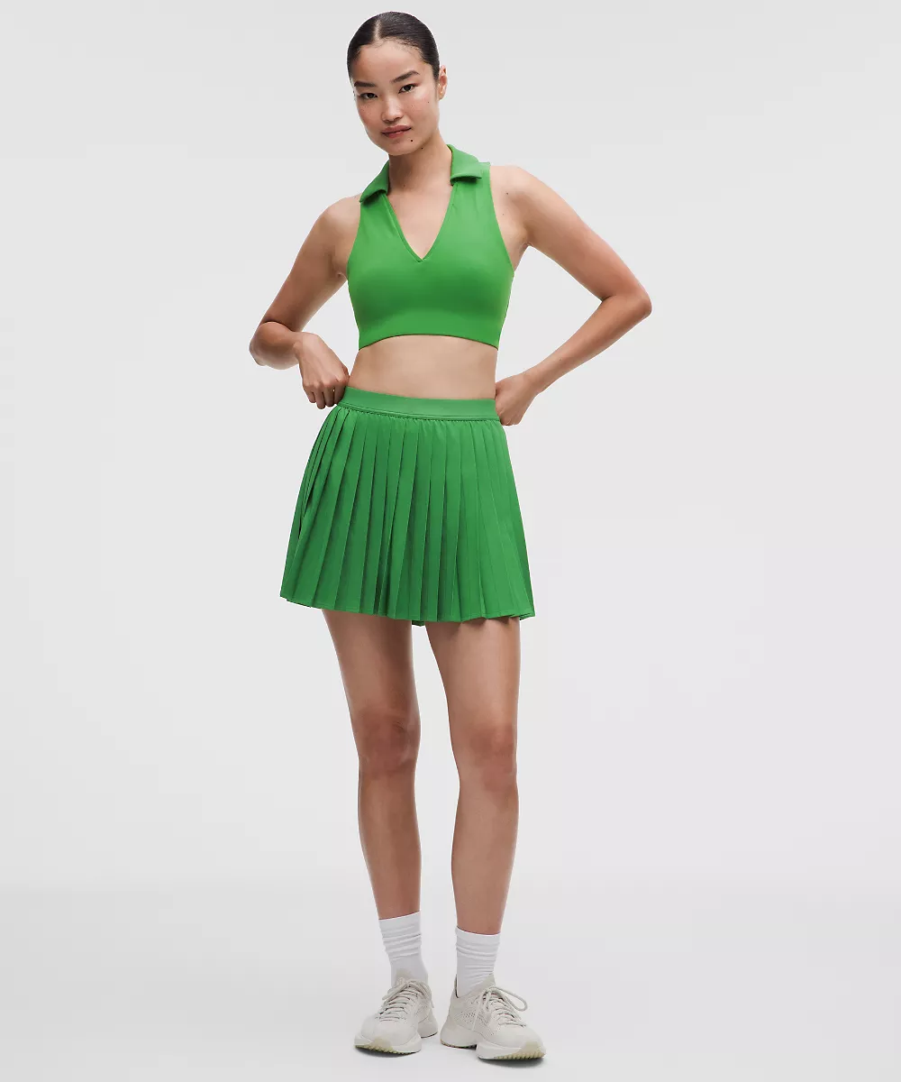 Jupe de tennis plissée taille haute *Long — Chameleon, view 1