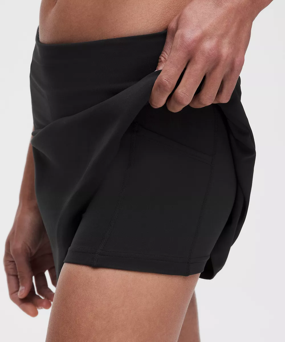 Groove mini-jupe taille mi-haute à revers — Black, view 5