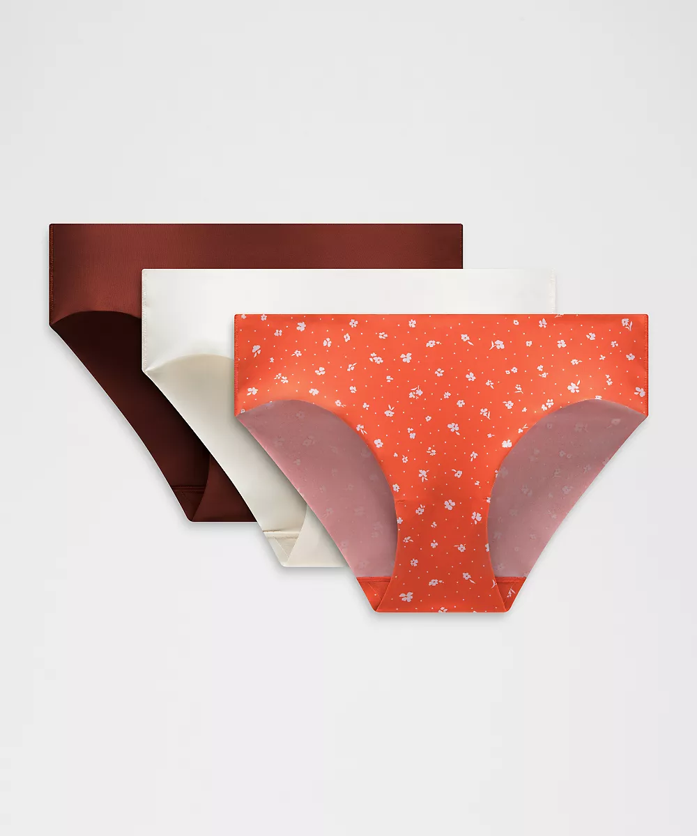 InvisiWear culotte bikini taille mi-haute *Lot de 3 — Cranberry Charm/Light Ivory/Petite Floral Lilac Play Cherry Ember, view 1