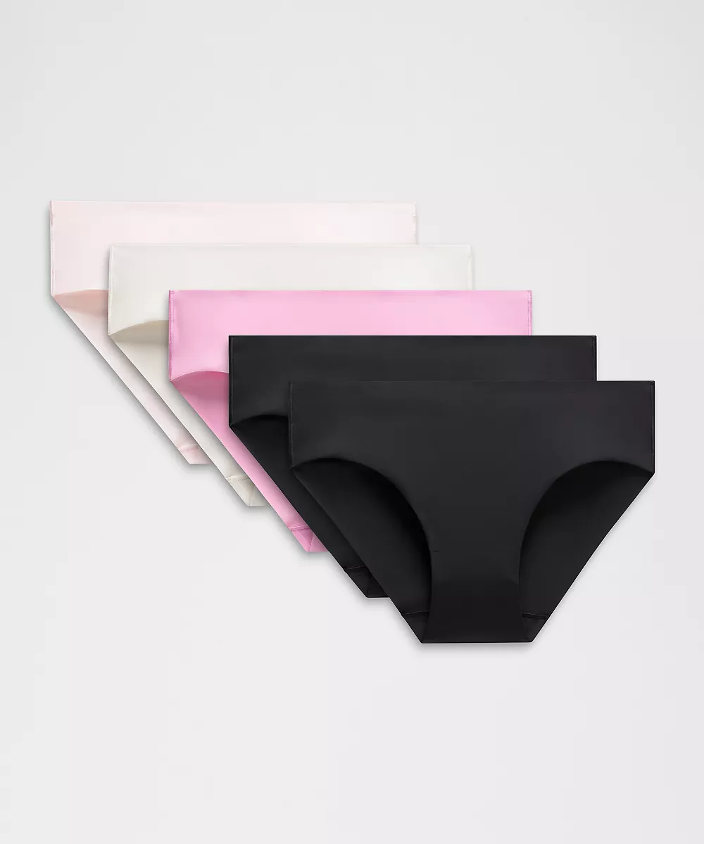 InvisiWear culotte bikini taille mi-haute *Lot de 5 — Black/Black/Light Ivory/Pink Pearl/Sweet Sorbet, view 1
