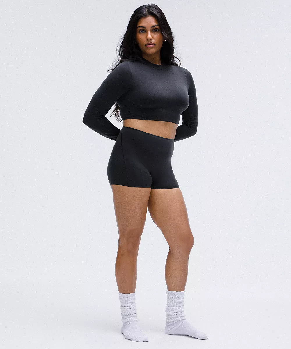 Shorty taille super-haute Nulu ultra-doux Wundermost 2" — Black, view 3