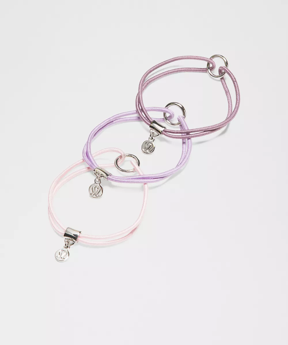 Élastiques à cheveux à perle logo *Lot de 3 — Lotus Lavender/Lilac Play/Pink Pearl/Silver, view 1