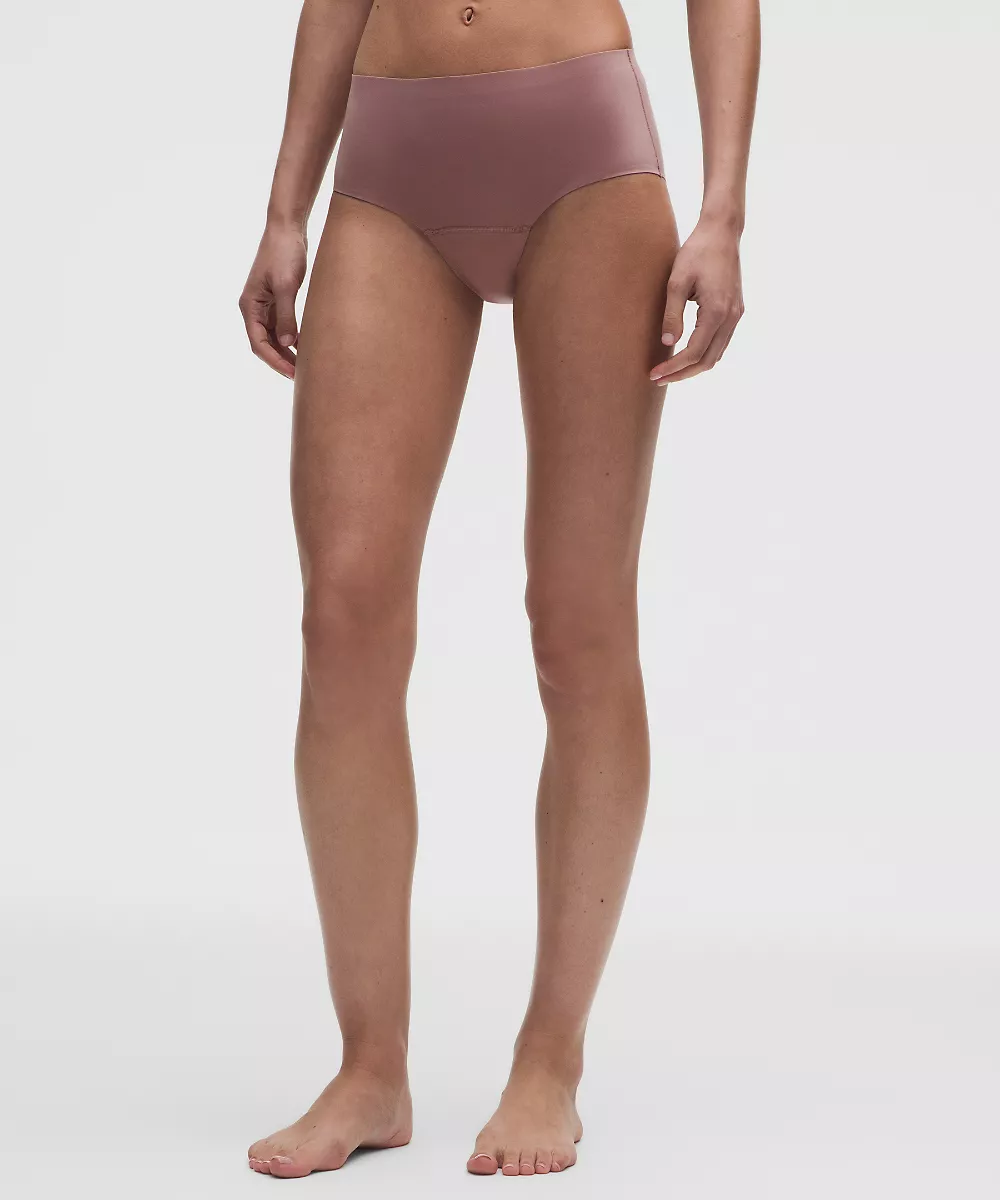 Culotte bikini taille extra-haute Nulu absorption renforcée — Twilight Rose, view 1