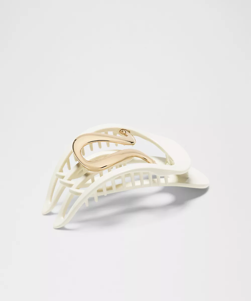 Pince à cheveux Yoga Claw — Coconut Ivory/Gold, view 2