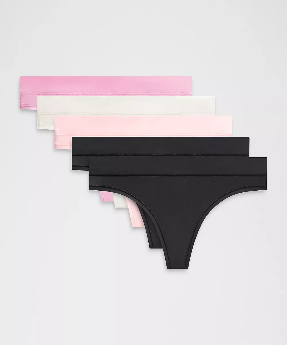 String UnderEase taille mi-haute Lot de 5 *Updated — Black/Black/Light Ivory/Pink Pearl/Sweet Sorbet, view 1