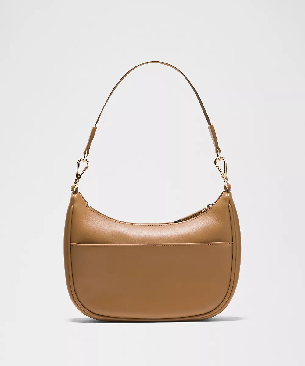 Petit sac porté épaule City Essentials 3L *Similicuir lisse — Saddle Brown/Gold, view 3