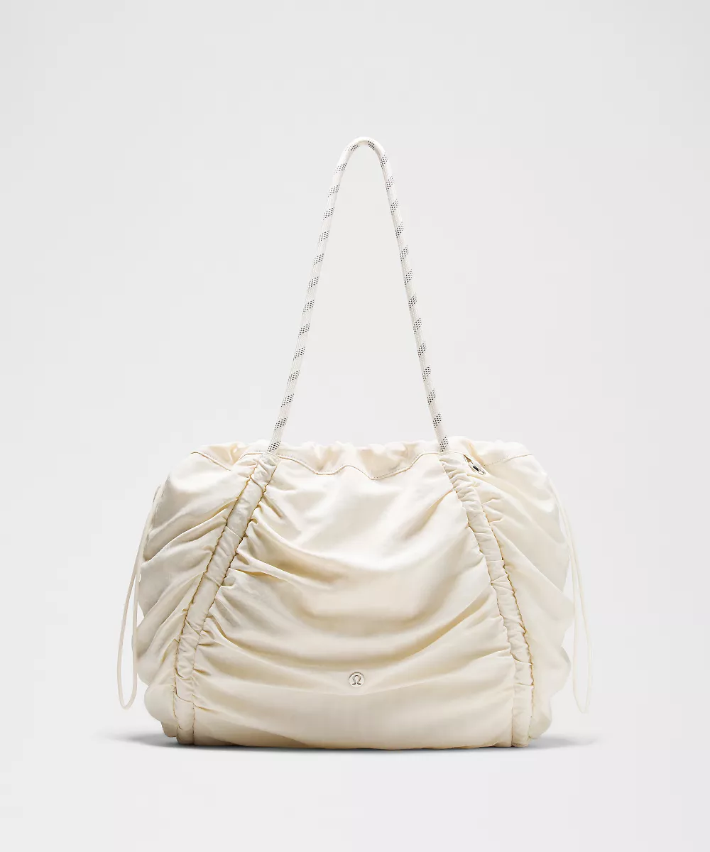 Cabas froncé 24L — Light Ivory/Silver, view 4