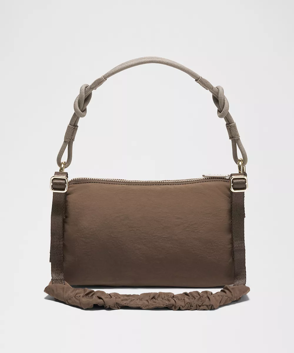 Sac à bandoulière froncé Mini 1.5L — Walnut Crunch/Nomad/Gold, view 3