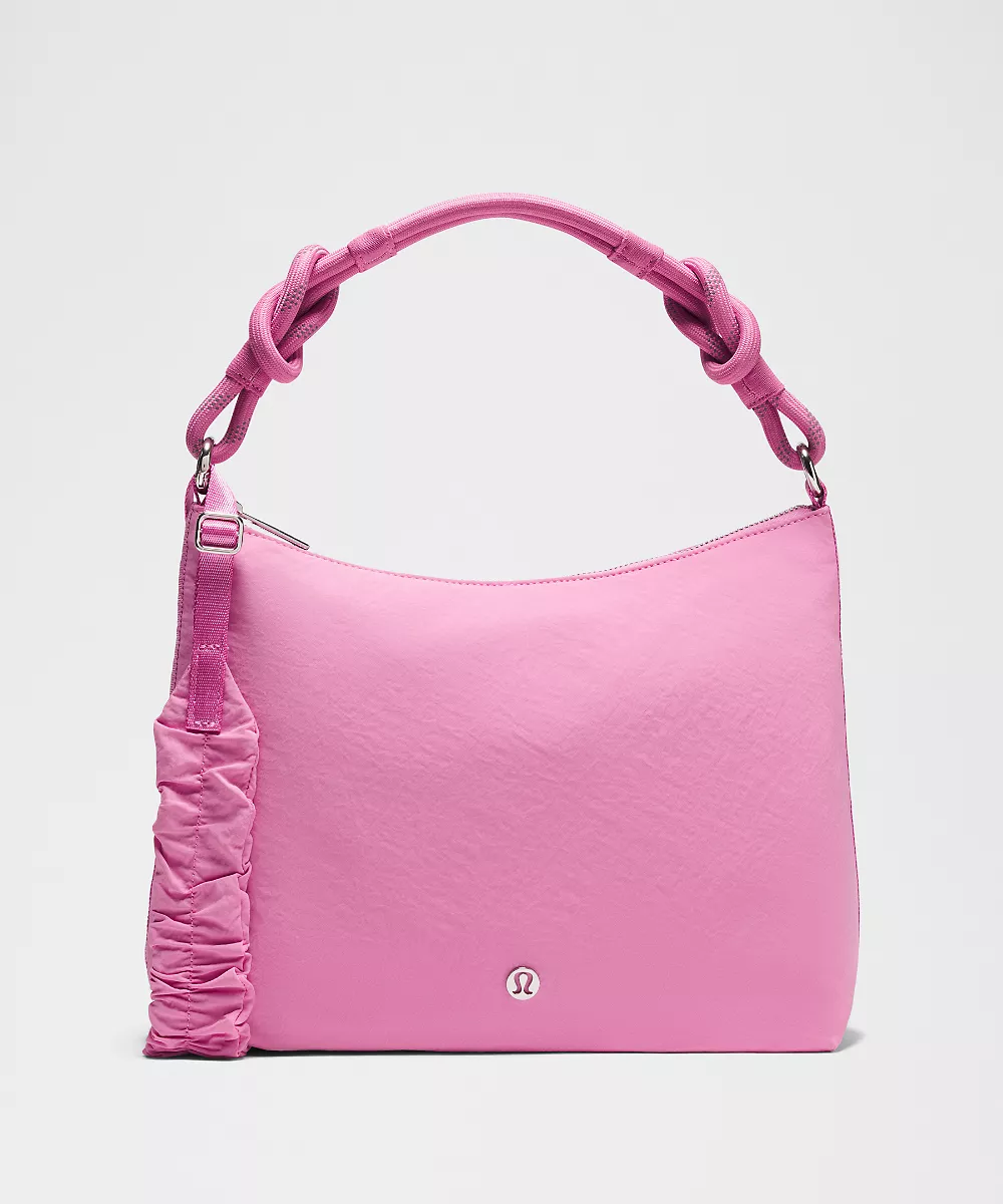 Sac bandoulière convertible froncé 6,5L — Sweet Sorbet/Pink Blossom/Silver, view 1