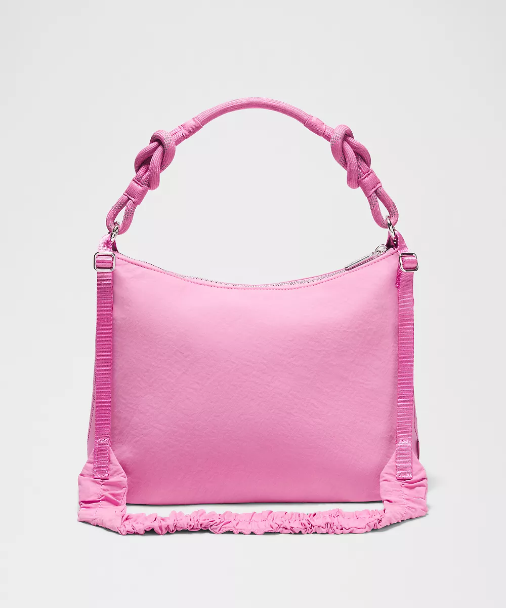 Sac bandoulière convertible froncé 6,5L — Sweet Sorbet/Pink Blossom/Silver, view 3